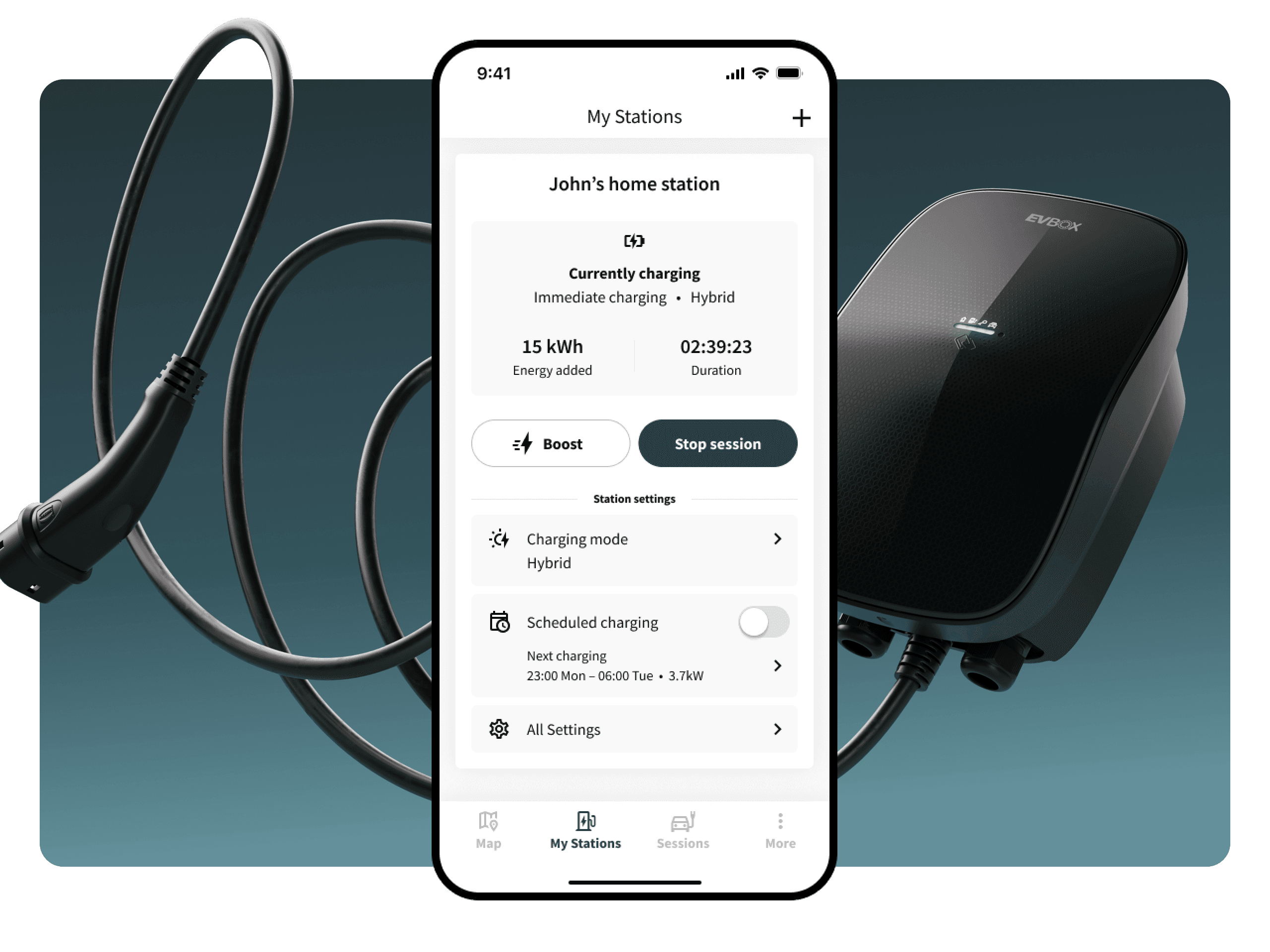 EVBox Everon app. Smart Charging