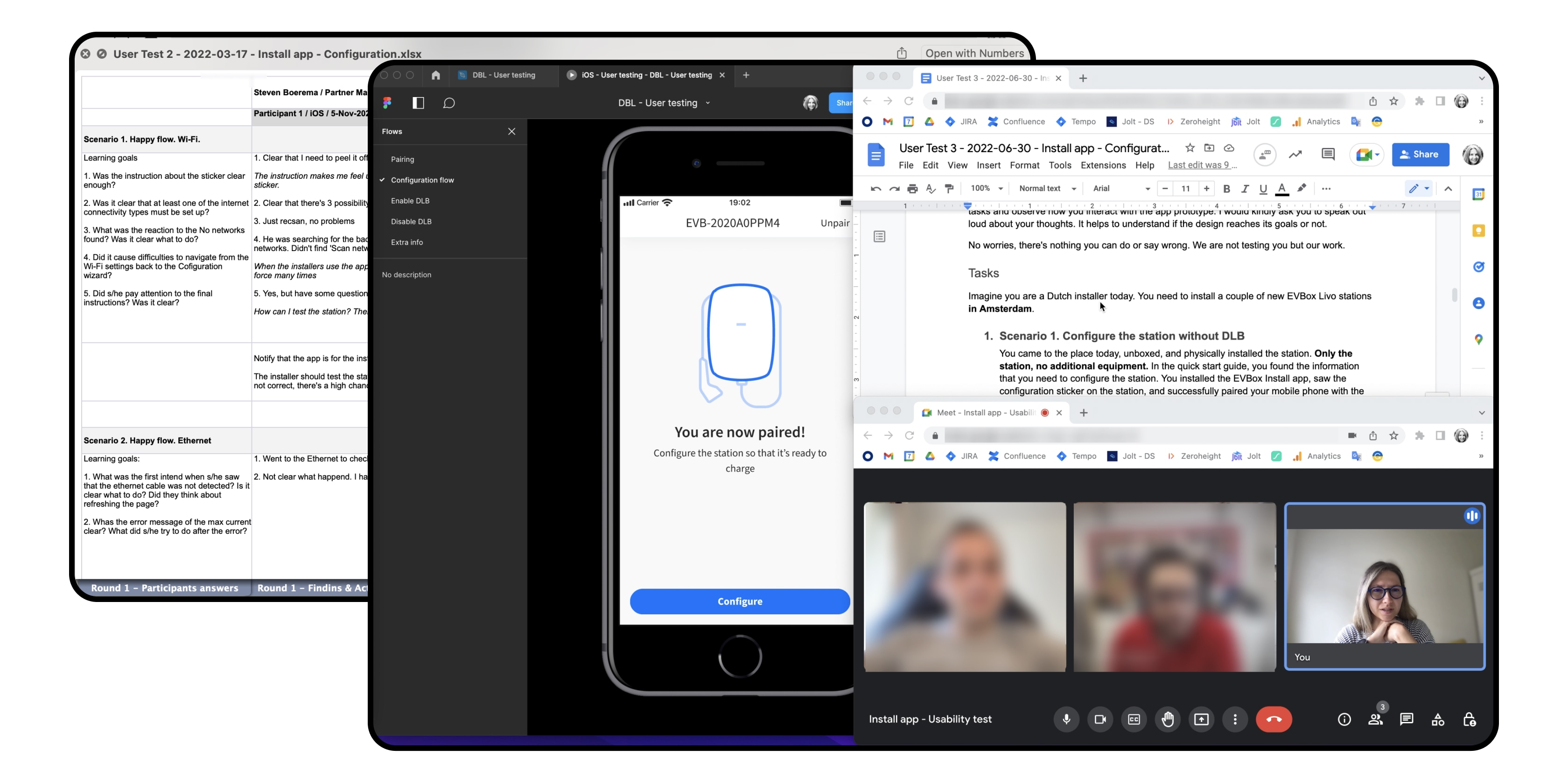 Usability test set up