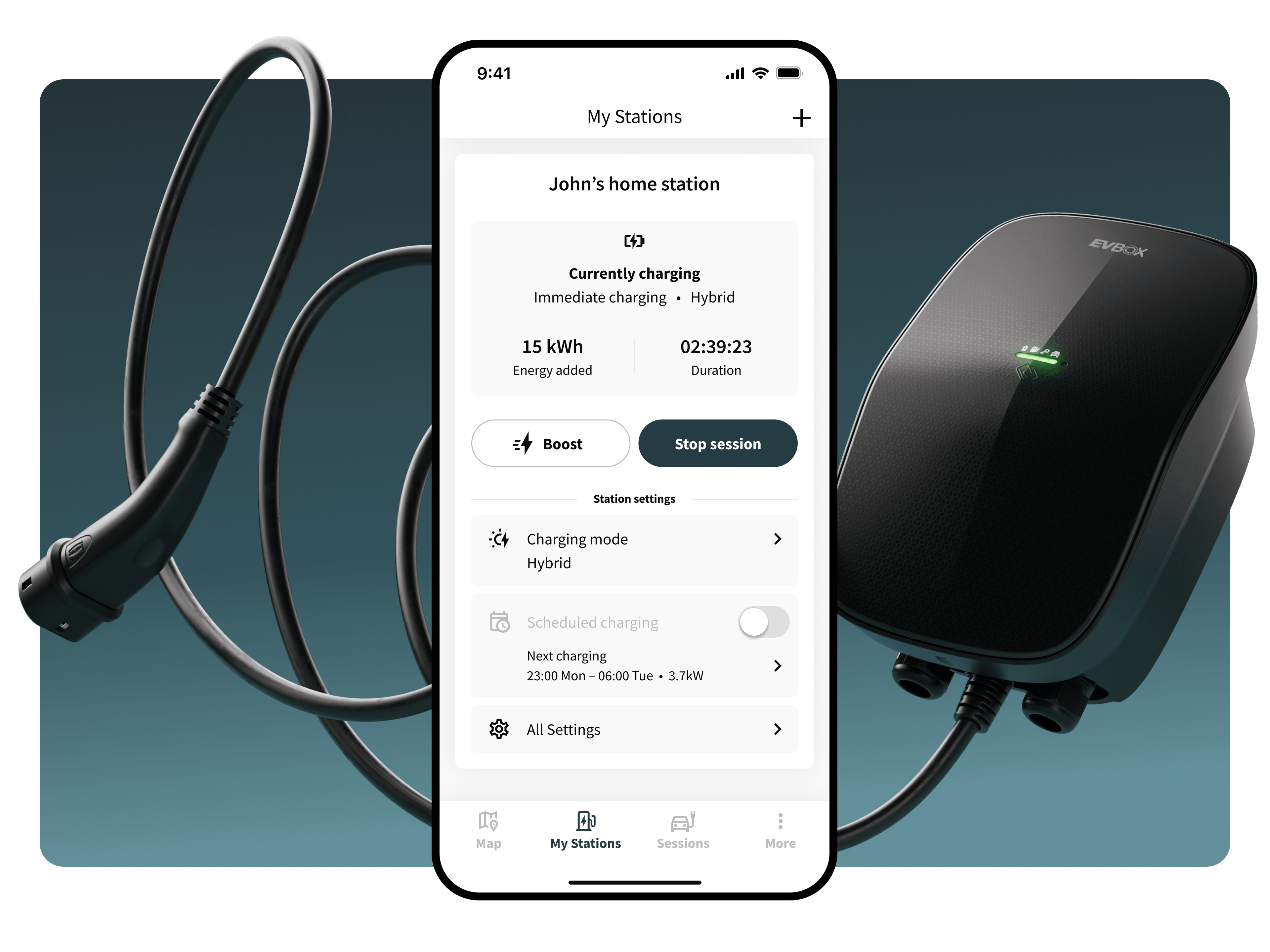EVBox Everon app. Smart Charging