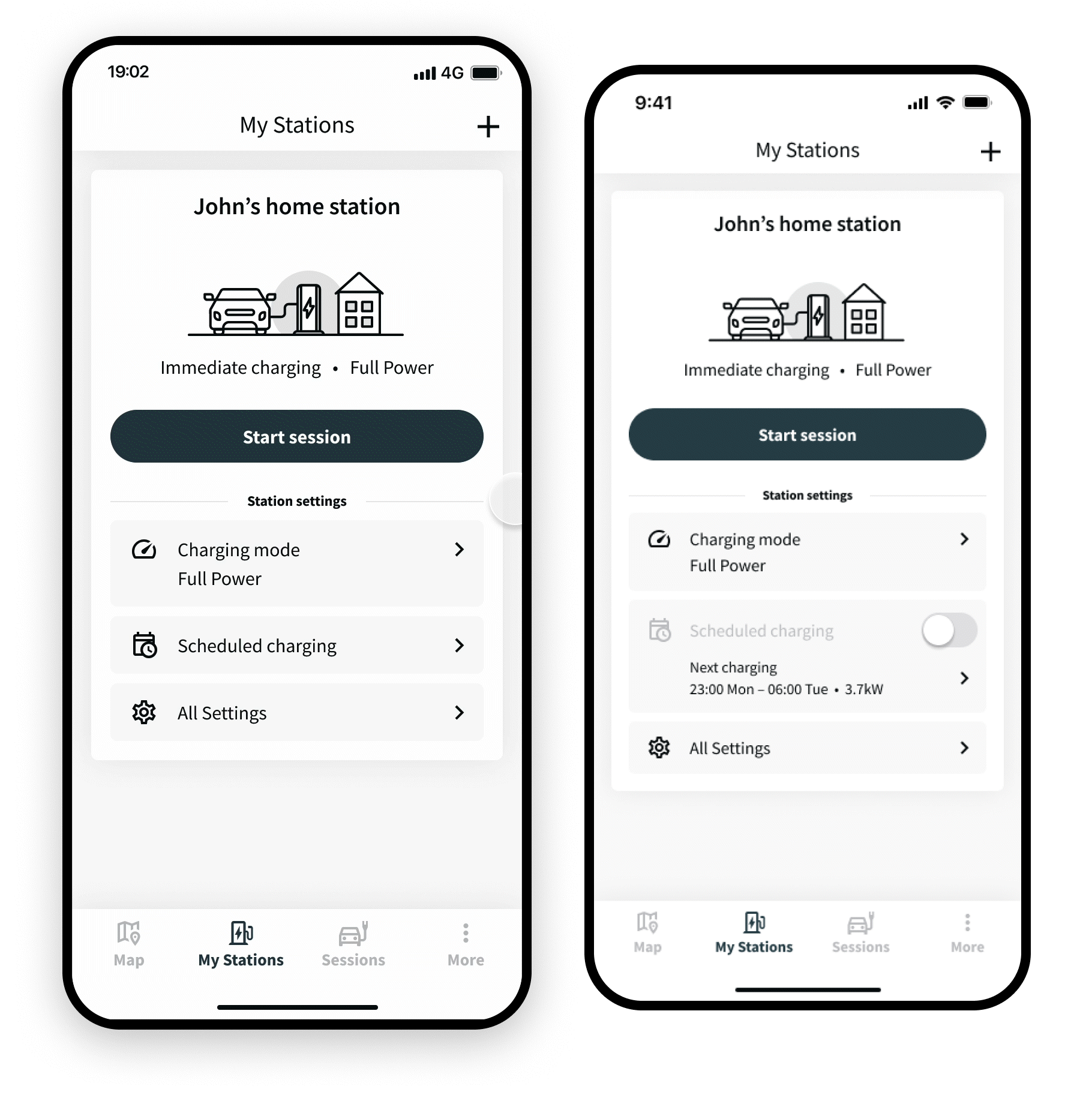 Changing charging modes