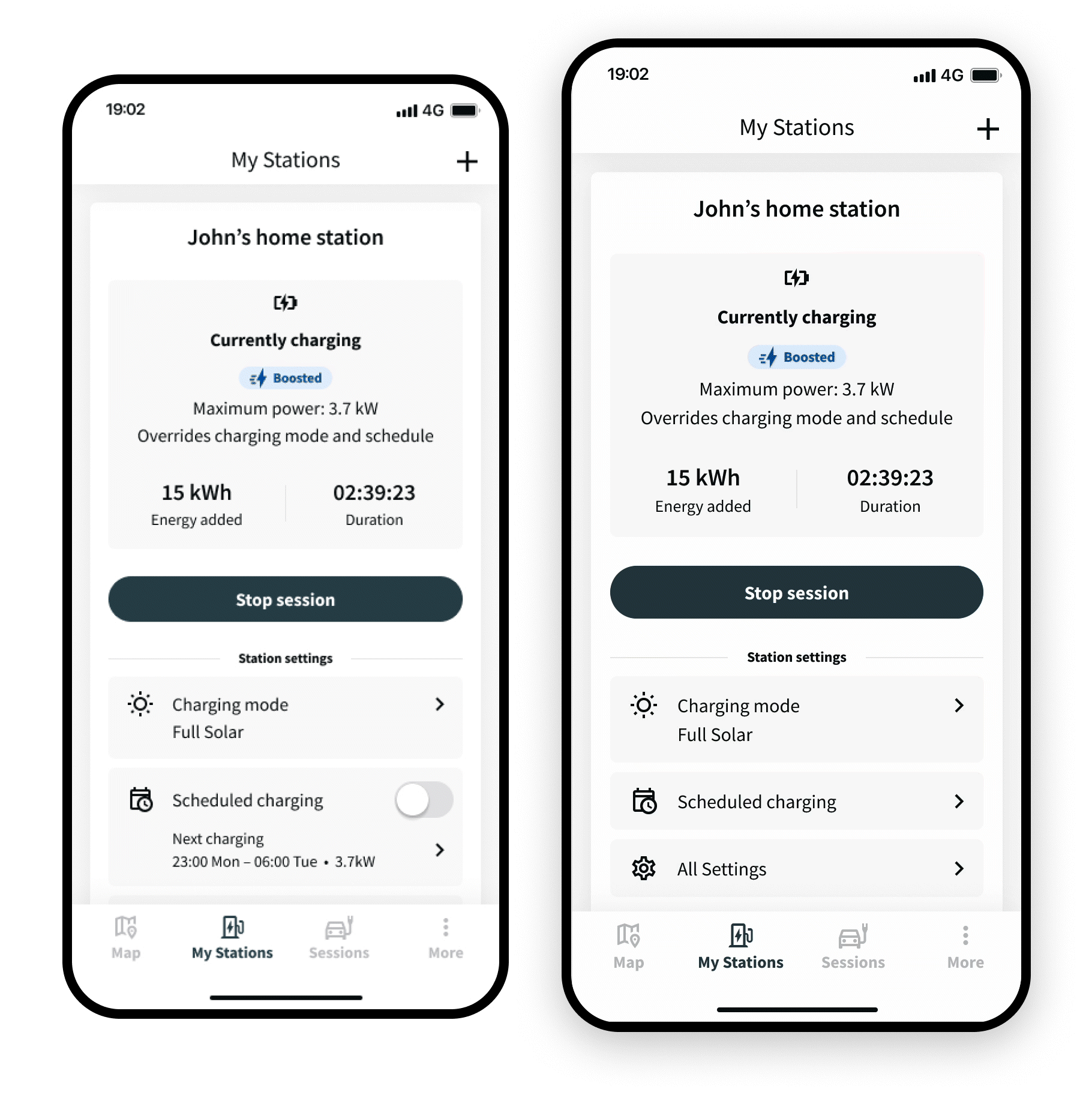 End charging session loading experience 