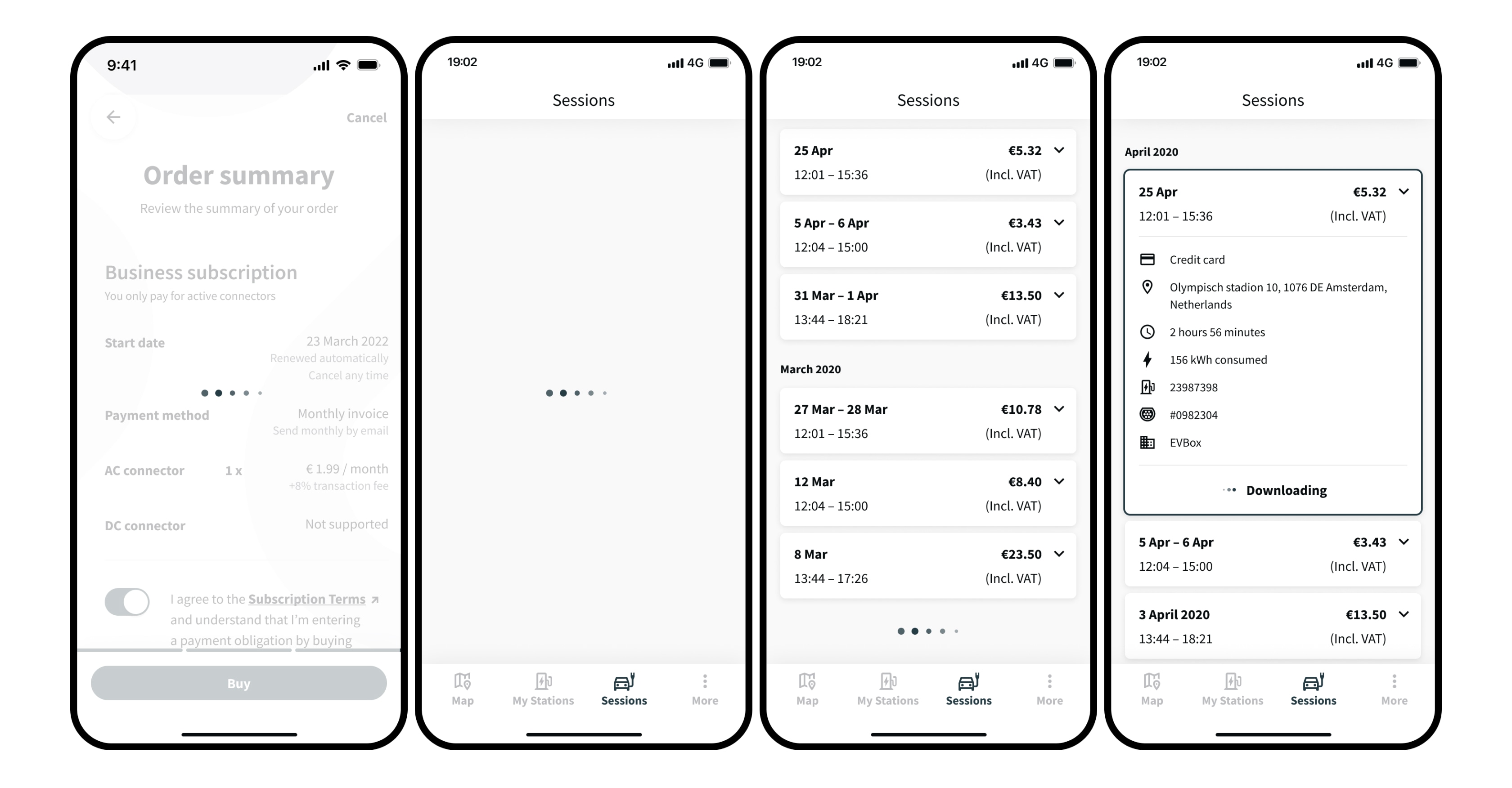 Example of loading states
