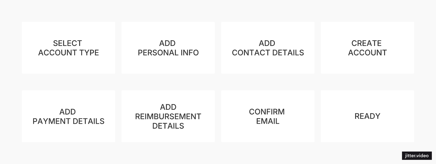 Animation showing reduced onboarding inputs from 23 to 8